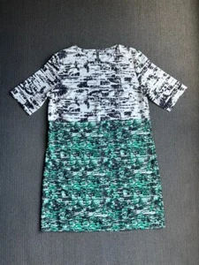TEMT Green Black and White Shift Dress Size 12 - Picture 1 of 5