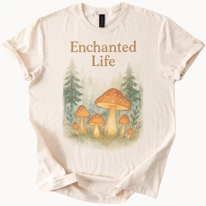 Mushroom Forest Tee Enchanted Graphic Shirt Nature Lover Gift - Picture 1 of 6