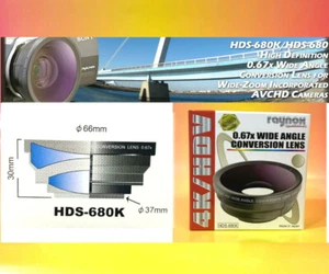 RAYNOX HDS-680 HDS-680K 0.67x Wide Angle lens 4K HDV Handycam 37mm 30mm 43mm - Picture 1 of 11