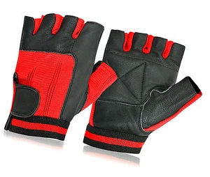 Leather Weight Lifting Gloves Gym Exercise Padded Body Building Fitness Training - Picture 1 of 2