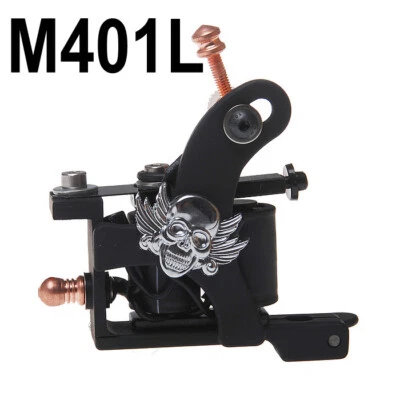 Coil Tattoo Machine Cast Iron Frame for Beginner 10 Wrap Liner Black M401L - Image 1 of 4