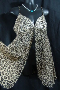Victoria's Secret Schlupfkleid M Leopard Flyaway Nachthemd Medium Vintage - 90er - Bild 1 von 17