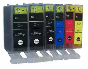 6 Tinten für Canon Pixma-Serie PGI525 CLI526 iP4850 iP4950 MG5350 MX925 Chip - Picture 1 of 1