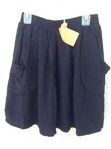 $85 NWT Lifetime Brand Solid Black Elastic Waist W 2 Pockets Lined Skirt Size XS - Picture 1 of 2