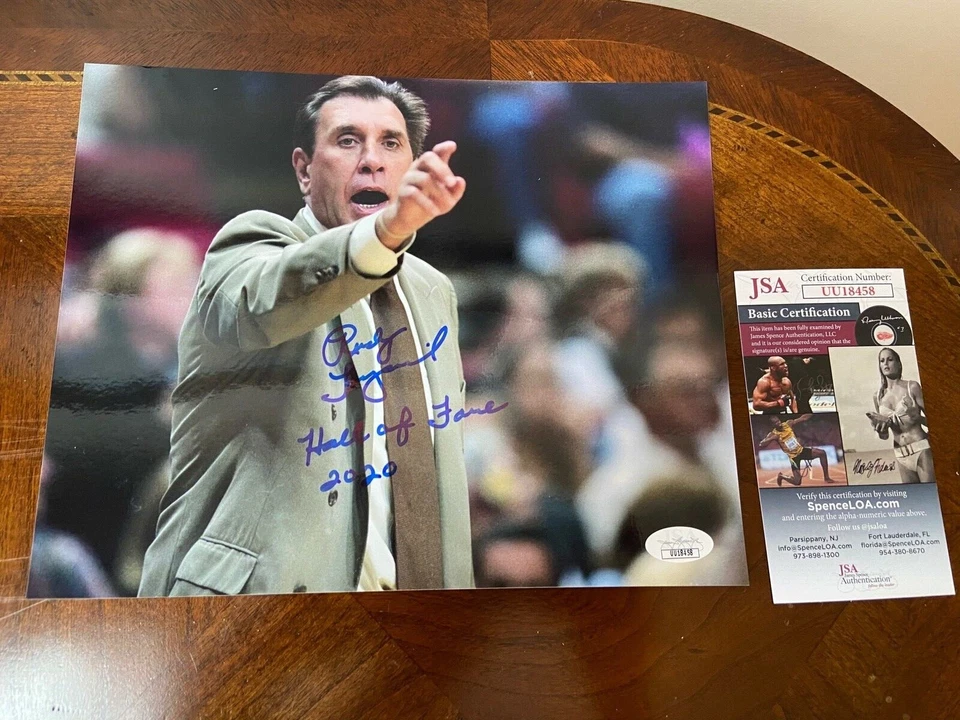 Coach Rudy Tomjanovich Signed 8x10 Glossy Photo Houston Rockets HOF JSA COA - Image 1 of 1