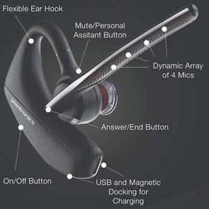 Casque/écouteur Bluetooth sans fil premium POLY Plantronics Voyager 5200 noir - Photo 1 sur 6