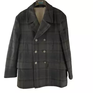 Lauren Ralph Lauren Herren Zweireiher Wollmischung Gefüttert Peacoat Schwarz Grau Pl - Bild 1 von 8