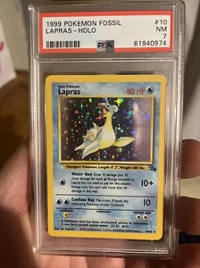Pokémon WOTC 1999 Fossil Lapras 10/62 PSA 7 HOLO Vintage *NEAR MINT* - Picture 1 of 2