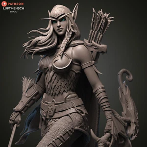 Alleria Windrunner 3D Printed Figure, WoW Collectible Statue, Unpainted - Picture 1 of 7
