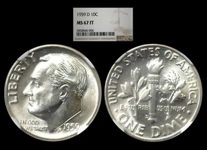 1959-D Roosevelt Dime graded MS67FT by NGC ....... With Bands!!! - Picture 1 of 1