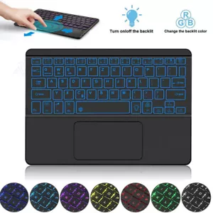 QWERTZ Bluetooth Touchpad Tastaturr mit Beleuchtete für Android IOS Tablet PC TV - Bild 1 von 16