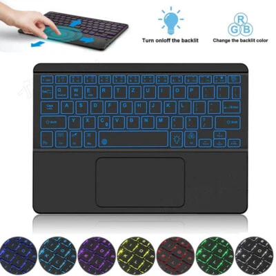 QWERTZ Bluetooth Touchpad Tastaturr mit Beleuchtete für Android IOS Tablet PC TV - Bild 1 von 4