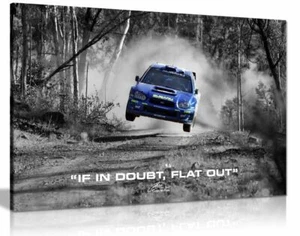 Subaru WRX Rally Car Colin Mcrae If In Doubt Flat Out Quote Canvas Print - Picture 1 of 1