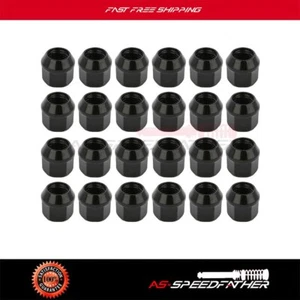 24 Pieces Of Black M14x1.5 Lug Nuts 3/4" Hex For Chevrolet Cadillac SRX Escalade - Picture 1 of 7
