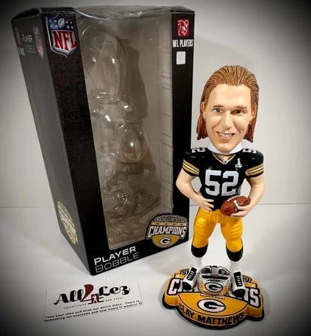 2012 GB PACKERS CLAY MATTHEWS "RING BASE YELLOW" FOCO BOBBLEHEAD #'d ~ NIB Cover
