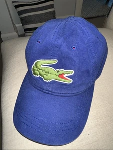 Lacoste Azul Marino Ajustable Correa Sombrero Grande Verde Cocodrilo Logo Algodón Gorra Hombres OS - Imagen 1 de 4