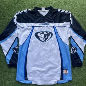 Vintage Y2K Mens M Navy/White/Baby Blue Thor MX Core Motocross Racing Jersey - Picture 1 of 8
