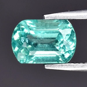 💎 1.16ct 7.2x4.8mm Cushion Natural Bluish Green Apatite - Unheated, Africa Gem - Picture 1 of 4