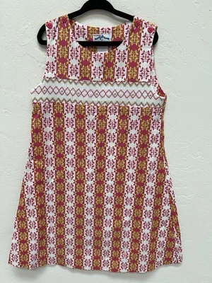 Silly Goose Smocked Girls  Sz 6- Bright Pink W/ Bright Green Hand Smocked. - Image 1 of 4