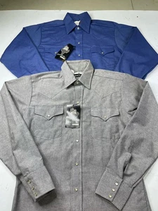 NWT Panhandle Slim Ranch & Town Vintage Button Up Western Pearl Snap 15.5/32 LOT - Picture 1 of 8