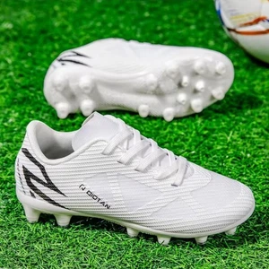 UNISEX White Soccer Shoes/Youth Soccer Cleats, Sports Athletic EURO size 37  - Picture 1 of 2
