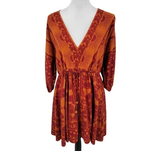 Farm Rio × Anthropologie Tunika Kleid Damen Medium Blumenmuster Leinenmischung - Bild 1 von 13