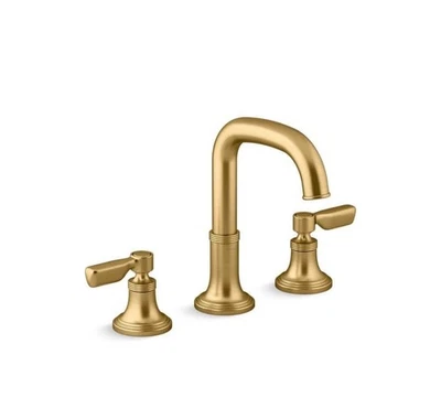 Kohler Paces 8 in Widespread Bathroom Faucet Lever Handles Brushed Moderne Brass - Image 1 of 4