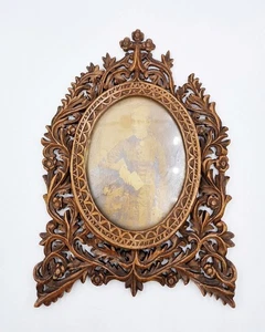 BONITO MARCO DE FOTOGRAFÍA INDIO VICTORIANO TALLADO MADERA c1880 - Imagen 1 de 6