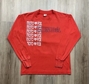 Honda Moto Fox Men’s Vintage Long Sleeve Motocross Jersey T-Shirt Medium - Picture 1 of 9