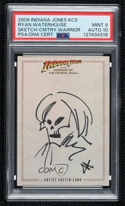 2008 Topps Indiana Jones 1/1 Ryan Waterhouse PSA 9 MINT Auto Sketch - Picture 1 of 3