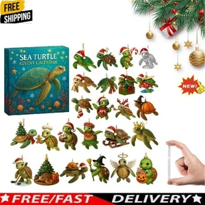 2025 Sea Glass Marine Life Advent Calendar, 24 Days Ocean-themed Pend ants - Picture 1 of 20