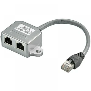 Adaptateur CAT 5e T Port Doppler, 1x RJ45 Mâle - 2x Adaptateur RJ45 Femelle 10/100 Y - Photo 1/4