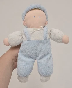 Vintage Eden Frottee 11 Zoll blau Junge Stoffpuppe Stofftier Plüschtier - Bild 1 von 2