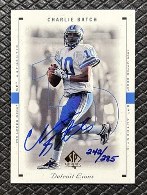 CHARLIE BATCH 1999 UD SP Authentic 2000 Buyback Auto /285 Detroit Lions - Image 1 of 4