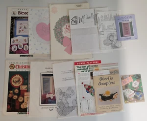 Lot Of 12 Counted Cross Stitch Pattern Leafltets Mini Booklets Mixed Themes - Picture 1 of 13