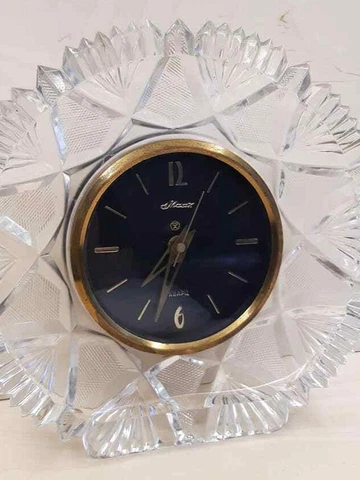 TRUE VINTAGE WALL CLOCK Lighthouse 80s QUARTZ MOVEMENT Crystal glass USSR grandf Cover