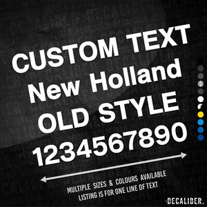 Custom Text New Holland Old Style Sticker - Many Colours & Sizes - Personalised - Picture 1 of 13