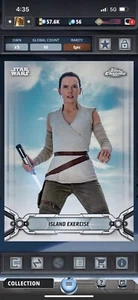 Star Wars Card Trader Tops Chrome Legacy Rey White 80cc Epic - Picture 1 of 2