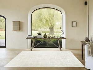 Natural tones Modern Abstract Cream Soft Luxury Textured Feel Easycare Area Rugs - Picture 1 of 6