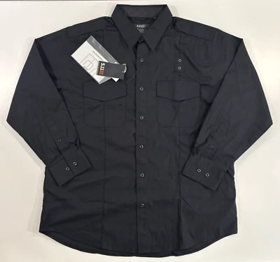 NWT 5.11 XL REG TACLITE PDU CLASS A L/S SHIRT 72365 MIDNIGHT NAVY PATCH REMOVED - Image 1 of 4