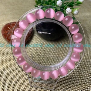 Pink Eye Cat Beaded Natural Gemstone Beads Healing Reiki Women Bracelet 7.5"Gift - Picture 1 of 14
