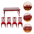 Dollhouse Miniature Dining Room Furniture - Wooden Table and Chairs 