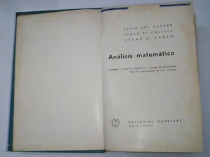 1963 ANALISIS MATEMATICO I - REY PASTOR - CALCULUS - XRARE SPANISH 836 PAGES - Picture 1 of 24