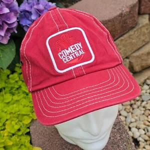 VTG Comedy Central Baseball Cap Hat Red Faded Distressed Y2K Employee Promo USA - Picture 1 of 13