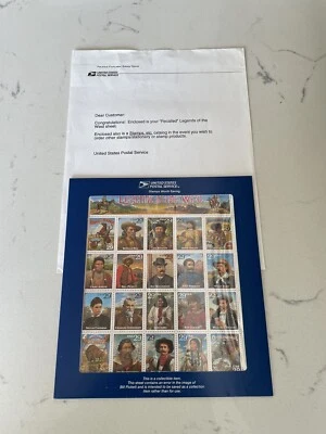 US 1994 Recalled Legends Of West Error Sheet#2870 +Original Env +USPS Letter - Image 1 of 3