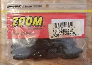 Zoom Salty Road Kill 4" CRAWFISH GREEN PUMPKIN 7 of 10 pkg 013-025 - Picture 1 of 2