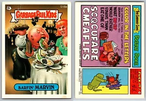 1988 Garbage Pail Kids Series 13 Barfin MARVIN 518a Yellow GG Banner Variant - Picture 1 of 1