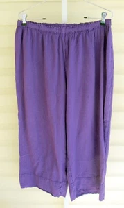 Oh My Gauze! 2 Hosen Lagenlook lila Pull On weites Bein Art To Wear - Bild 1 von 4