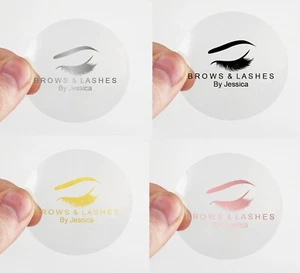 Pestañas redondas transparentes cejas por 45 50 65 90mm pegatinas oro rosa plata etiqueta lámina - Imagen 1 de 6