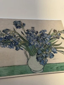 Vincent Van Gogg IRISES PRINT ON WOOD 9” X 11w Museum Of Metropolitan Art - Picture 1 of 6